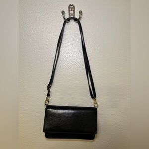 Elegant Black Leather shoulder and Crossbody Bag